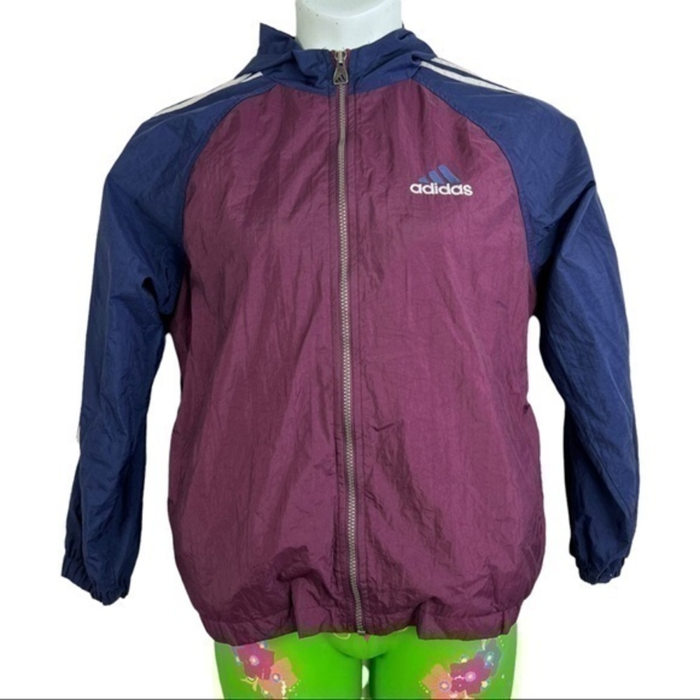 Adidas Windbreaker Hoodies Jacket Purple Sz L